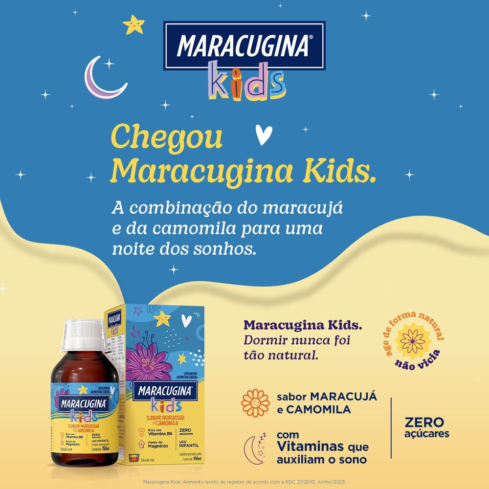 Maracugina Kids Solução Sabor Maracujá e Camomila Sem Açúcar com 150ml