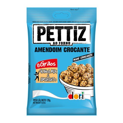 Amendoim Pettiz Crocante Grãos Quinoa Mix e Amaranto 120g