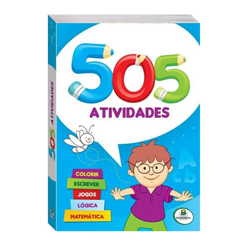 Livro Infantil 505 Atividades - Jogos Colorir Lógica Escrever