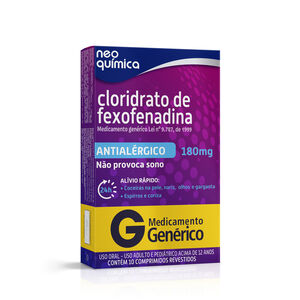 Fexofenadina 180mg Neo Química Genérico com 10 Comprimidos Revestidos
