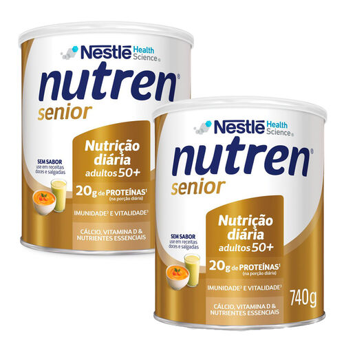 Kit 2 Nutren Senior Sem Sabor Suplemento Alimentar 740g_1