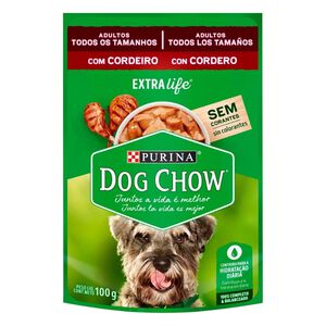 Ração Úmida para Cachorro Dog Chow Adulto Extra Life Sabor Cordeiro em Sachê 100g