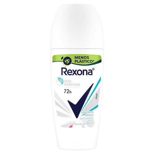 Desodorante Rexona Sem Perfume Roll-on Antitranspirante 72h 50ml Frente