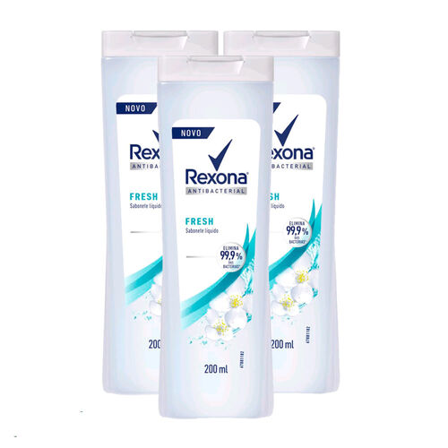 Kit Sabonete Líquido Rexona Antibacterial Fresh 200ml