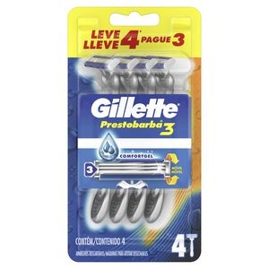 Aparelho de Barbear Descartável Gillette Prestobarba3  Leve 4 Pague 3