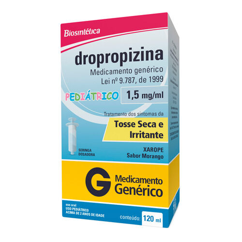 Dropropizina 1,5mg/ml Biosintética Genérico Xarope Pediátrico 120ml