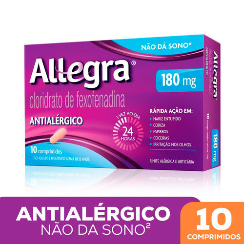 Allegra 180mg Antialérgico com 10 Comprimidos_2