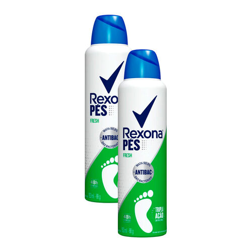 Kit 2 Desodorante para os Pés Rexona Fresh Antibac Tripla Ação Aerosol
