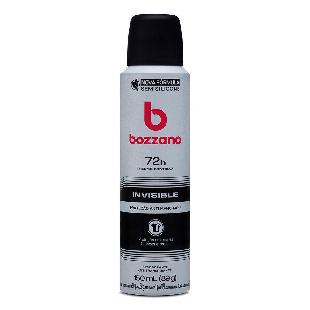 Desodorante Aerossol Antitranspirante Masculino Bozzano Invisible 150ml