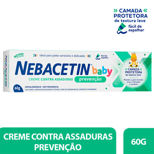 Nebacetin Baby Prevenção Creme Contra Assaduras 60g Hero