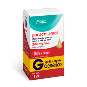Paracetamol 200mg/ml Medley Genérico Gotas com 15ml
