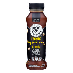 Cappuccino Pronto 3 Corações Power Whey Cafeína com 15g de Proteína 260ml