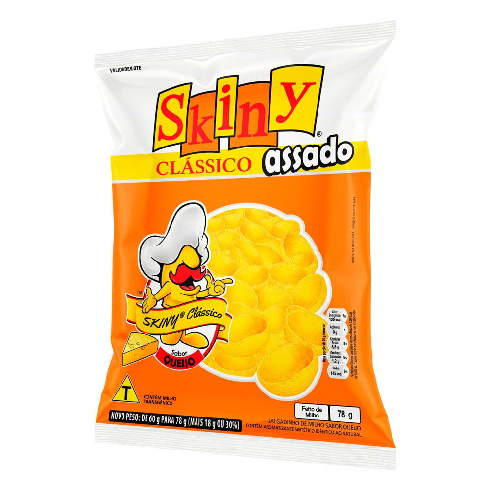 Salgadinho de Milho Skiny Clássico Queijo 78g - Drogaria Araujo