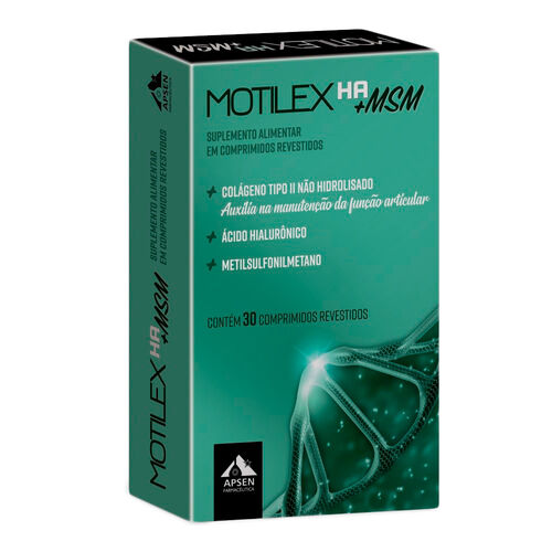 Motilex HA Colágeno Tipo II Não Hidrolisado e MSM com 30 Comprimidos Revestidos