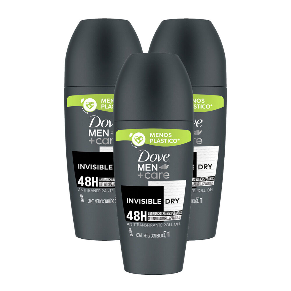 Kit Desodorante Dove Men + Care Invisible Dry Roll-on 48h com 50ml