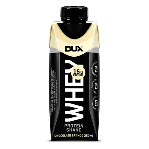 Bebida Láctea UHT Whey Protein Shake Dux Chocolate Branco 250ml Pack