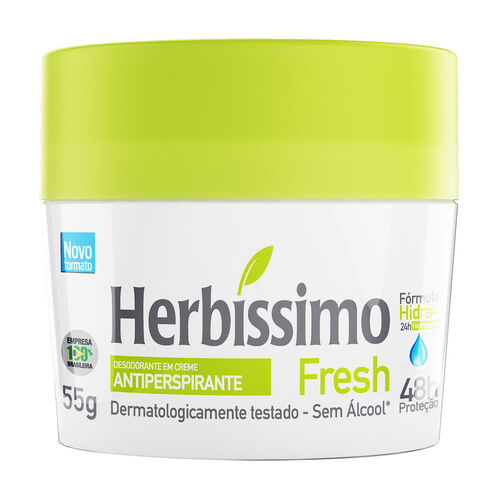 Desodorante Creme Herbíssimo Fresh 48h 55g Pote