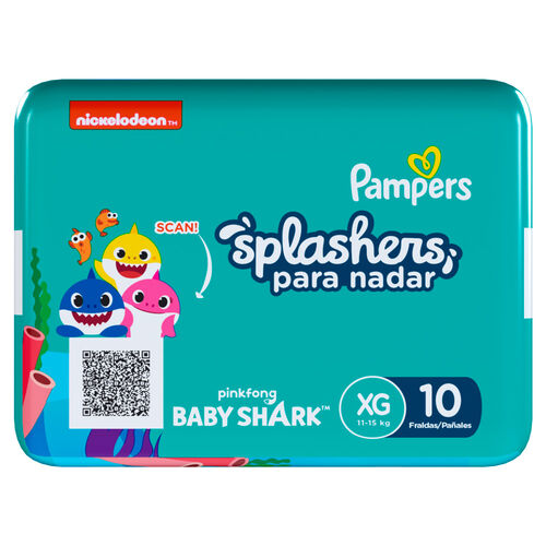 Fralda Pampers Splashers Baby Shark XG com 10 Unidades_2