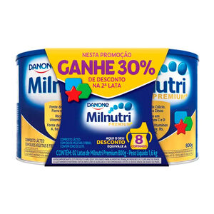 Milnutri Premium 2 Latas 800g cada Ganhe 30% de Desconto na Segunda Lata