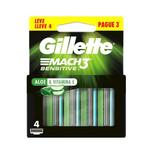 Carga Gillette Mach3 Sensitive Leve 4 Pague 3