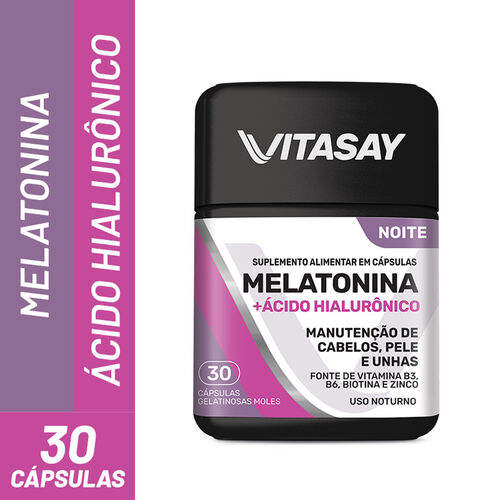 Vitasay Melatonina + Ácido Hialurônico Cápsulas Frasco Verso