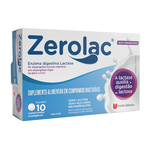 Zerolac 10.000 U.FCC com 10 Comprimidos Mastigáveis Caixa