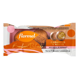 Bombom Flormel Recheado Caramelo & Nozes Zero Adição de Açúcares 37,5g