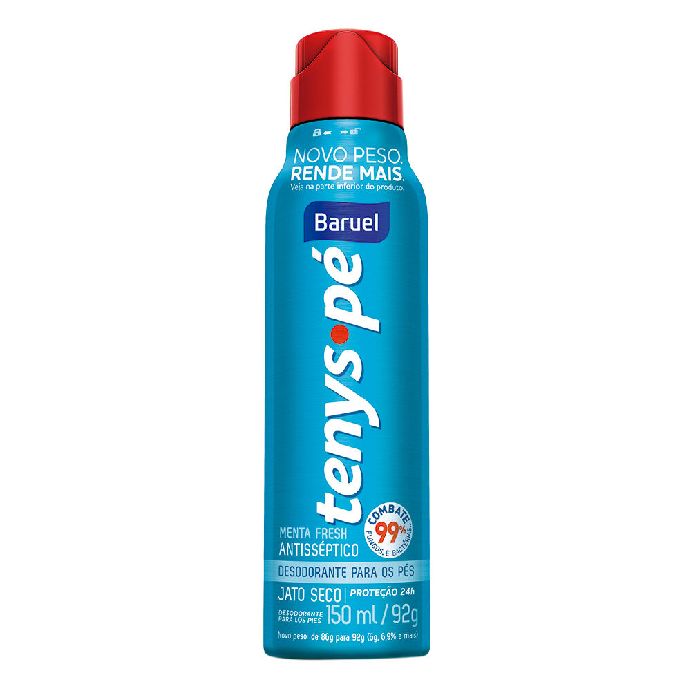 Tenys Pé Baruel Jato Seco Menta Fresh 150ml Drogaria Araujo