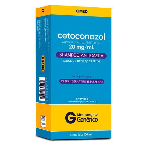 Shampoo Cetoconazol Cimed Genérico com 100ml Caixa