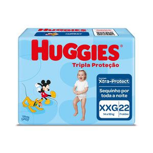 Fralda Huggies Tripla Proteção Tamanho XXG Pacote Jumbo 22 Fraldas Descartáveis