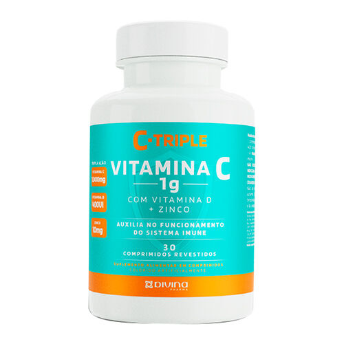 C-Triple Vitamina C 1g + Vitamina D + Zinco