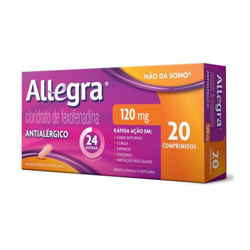 Allegra 120mg Antialérgico com 20 Comprimidos