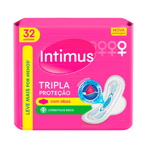 Absorvente Externo Intimus Tripla Proteção Cobertura Seca com Abas 32 Unidades
