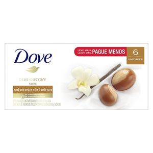Sabonete em Barra Dove Delicious Care Karité Leve Mais Por Menos com 6 Unidades de 90g cada