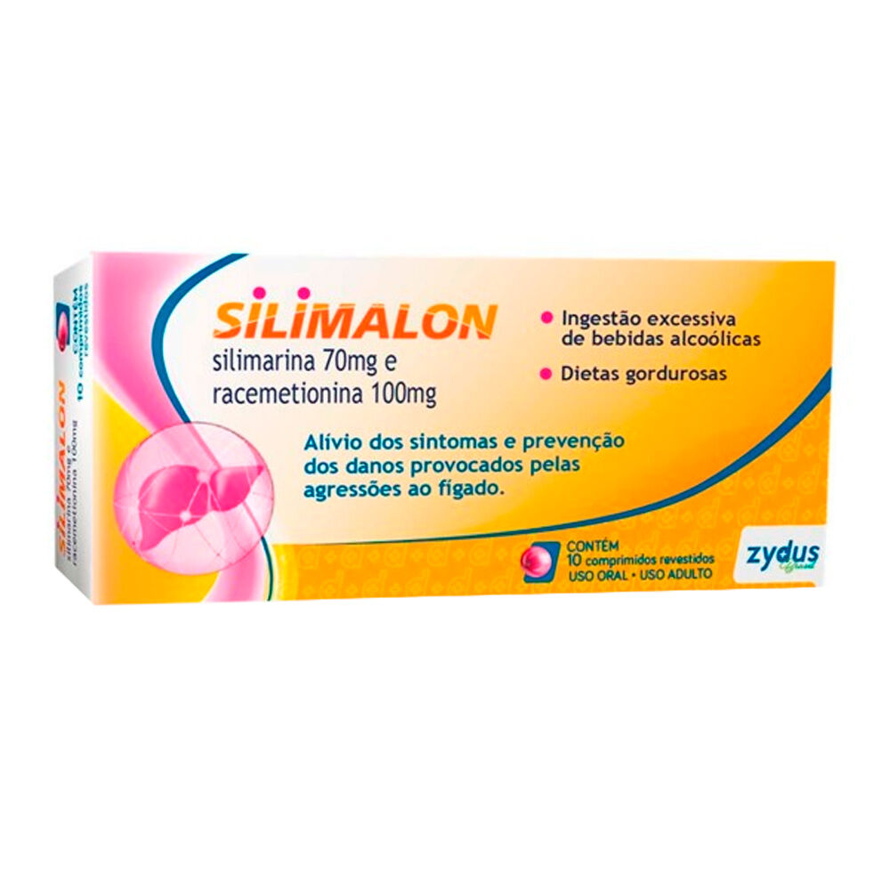 Silimalon 100mg + 70mg com 10 Comprimidos Revestidos Caixa