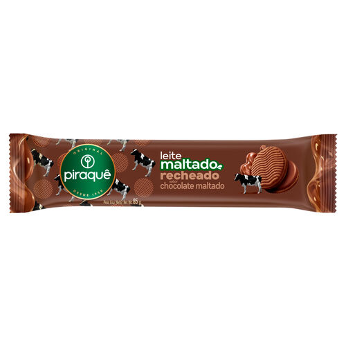 Biscoito Piraquê Leite Maltado Recheado Chocolate Maltado 85g_1