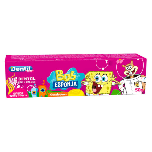 Gel Dental Dentil Kids Bob Esponja com Flúor Sabor Tutti-Frutti