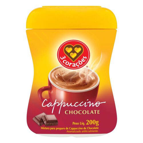 Cappuccino 3 Corações Chocolate Pote