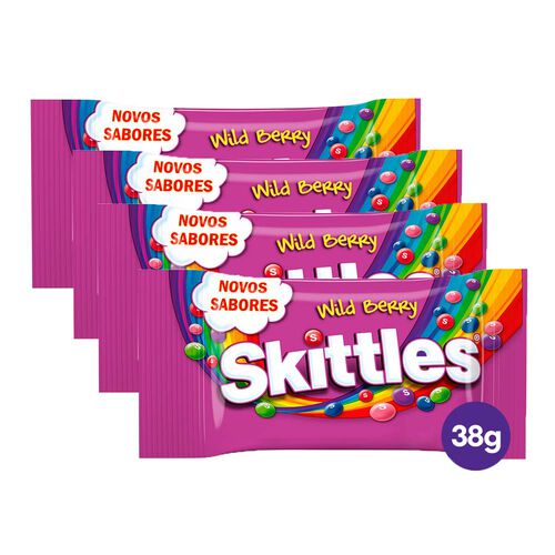 Kit 4 Skittles Wild Berry 38g