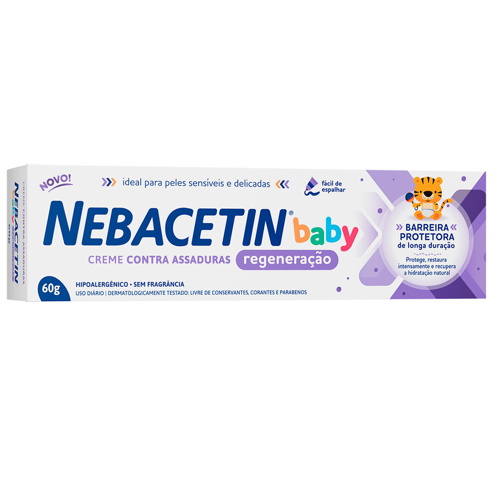Nebacetin Baby Regeneração Creme Contra Assaduras 60g Caixa