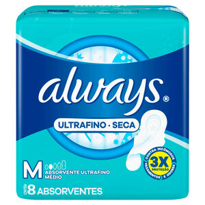 Absorvente Always Ultrafino Seca com Abas 8 Unidades