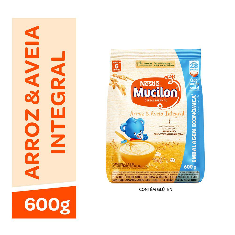 Cereal Infantil Mucilon Arroz e Aveia 600g_2