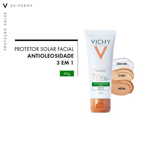 Protetor Solar Vichy Capital Soleil UV Purify FPS 70 Pele Média