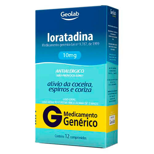 Loratadina 10mg Geloab Genérico com 12 Comprimidos Caixa