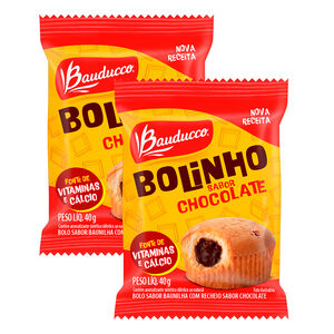 Kit 2 Bolinho Bauducco Sabor Baunilha com Recheio de Chocolate 40g