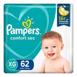 Fralda Pampers Confort Sec Tamanho XG Giga 62 Unidades Descartáveis