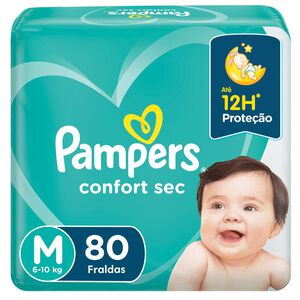 Fralda Pampers Confort Sec Giga Tamanho M Giga 80 Unidades Descartáveis