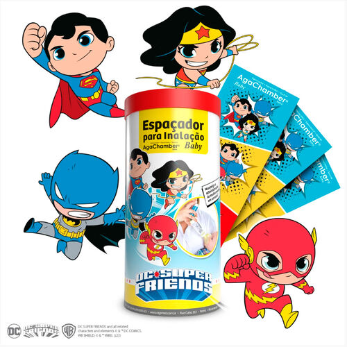 Espaçador Inalador Agachamber Baby DC Super Friends Embalagem