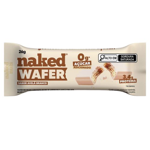 Naked Wafer 3,4g de Proteína Sabor Avelã Branco 26g