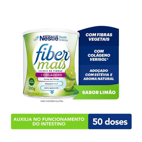 Suplemento Alimentar FiberMais Colágeno Mix de Fibras Limão 300g Hero